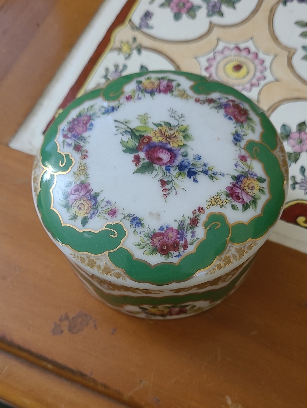 Vintage Andrea Sadek Porcelain Box with a Candle Inside